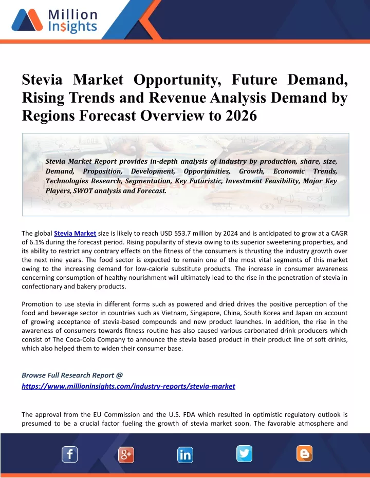stevia market opportunity future demand rising
