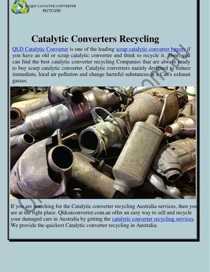 catalytic converters recycling qld catalytic