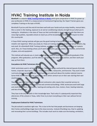hvac training institute in noida bismilsoft