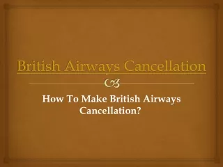 british airways cancellation