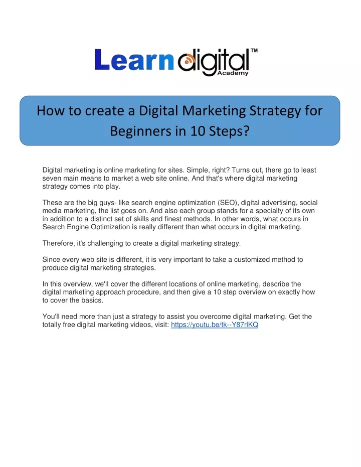 how to create a digital marketing strategy