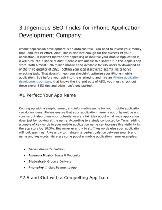 3 ingenious seo tricks for iphone application