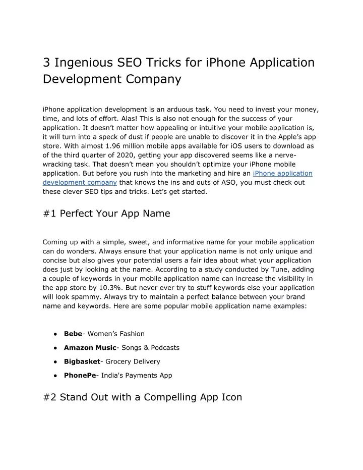 3 ingenious seo tricks for iphone application
