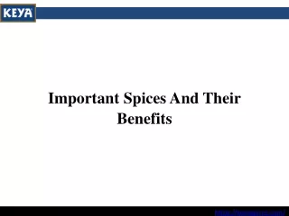 important spices and their benefits