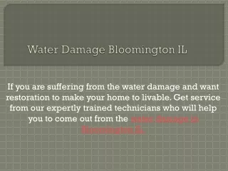 Water Damage Bloomington IL