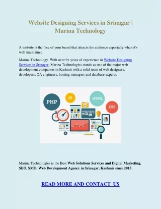 Website Designing Services in Srinagar | Marina Technology