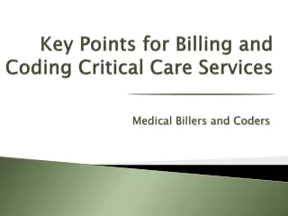 key points for billing and coding critical care services