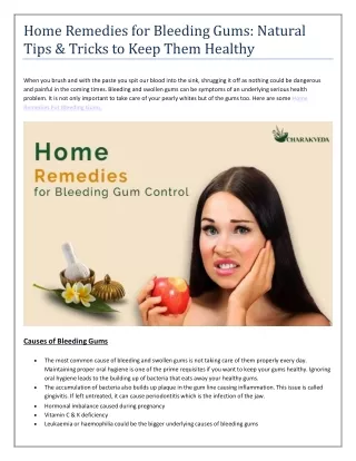 Home Remedies for Bleeding Gums: Natural Tips & Tricks to Keep Them Healthy