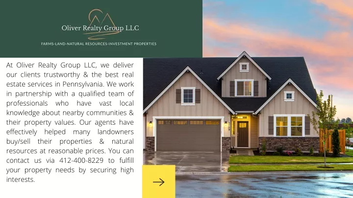 at oliver realty group llc we deliver our clients