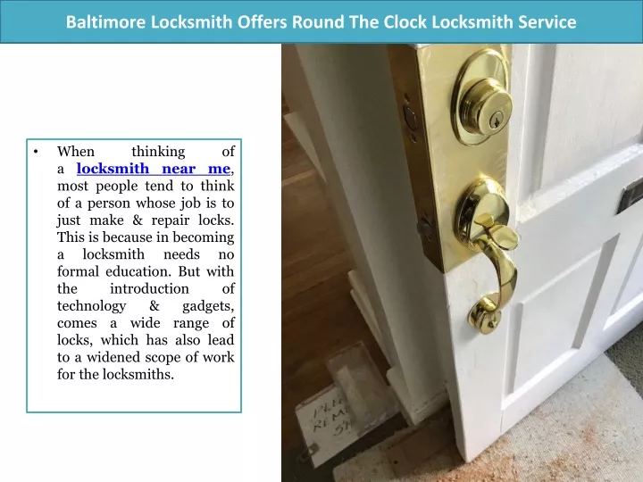 baltimore locksmith offers round the clock locksmith service