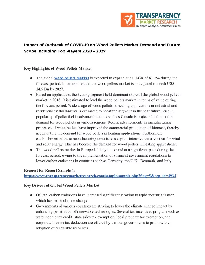 impact of outbreak of covid 19 on wood pellets