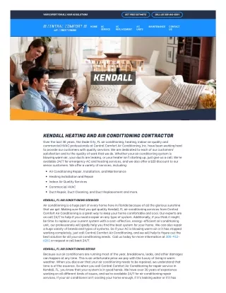 Air conditioning repair Kendall – Central Comfort Air Conditioning