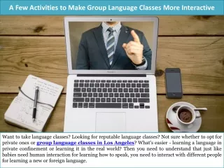 a few activities to make group language classes more interactive