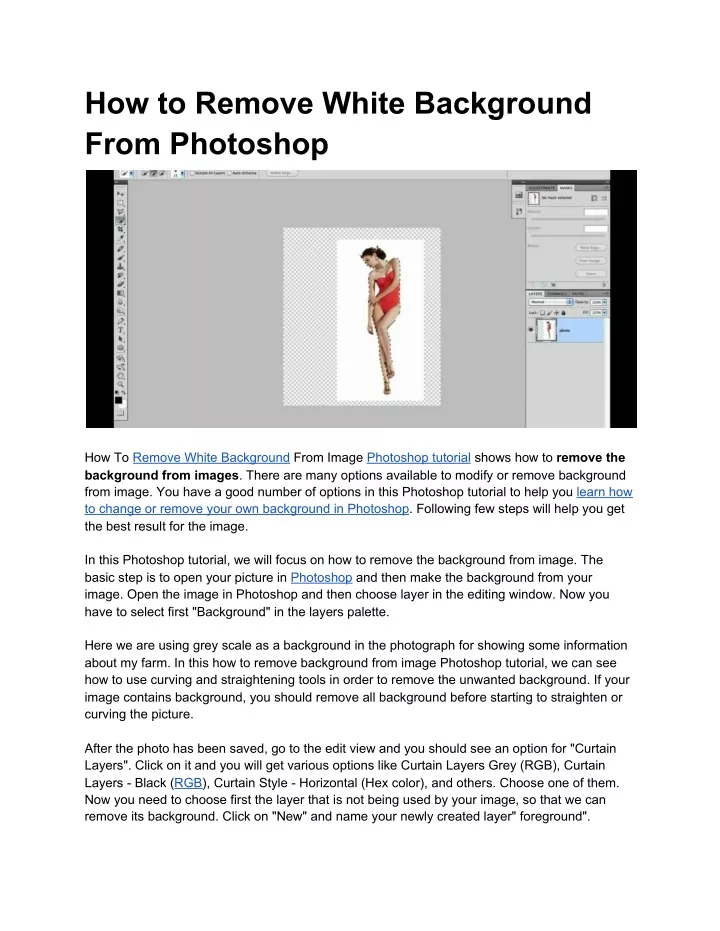 how to remove white background from photoshop