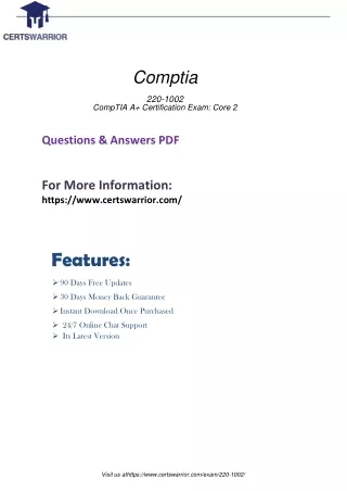 220-1002 Free PDF Demo Latest Certification Tests 2020