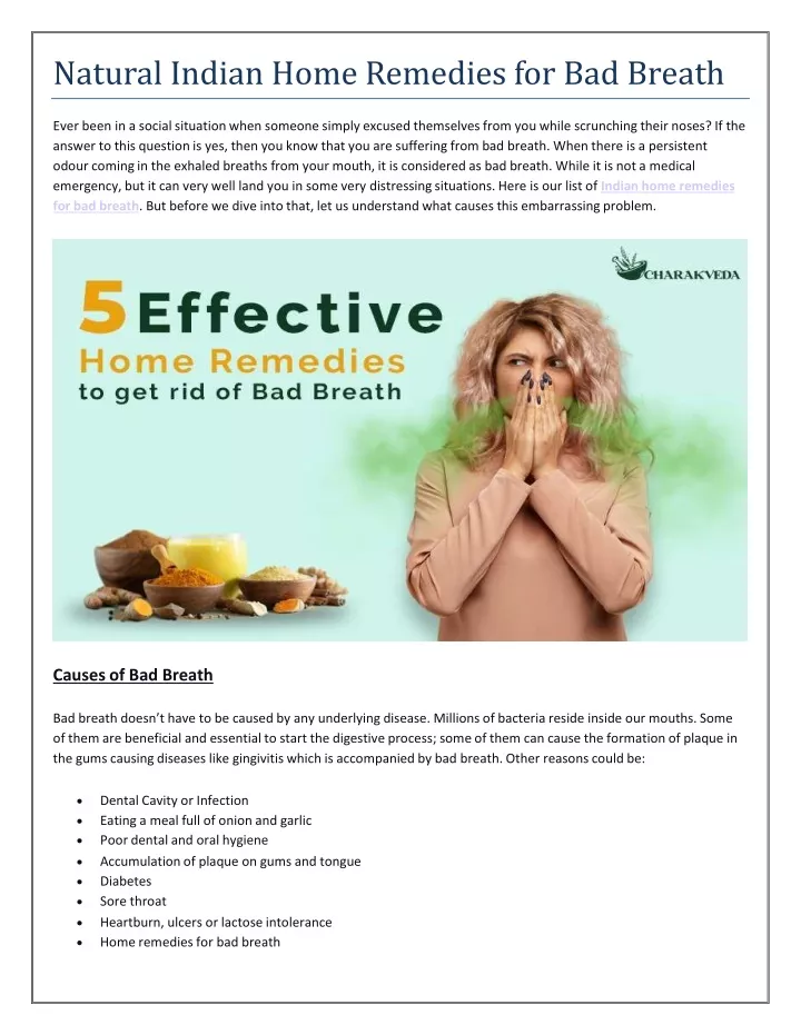 natural indian home remedies for bad breath