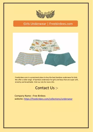 Girls Underwear | Freebirdees.com