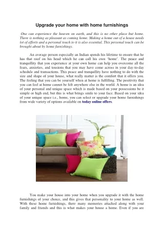 upgrade your home with home furnishings