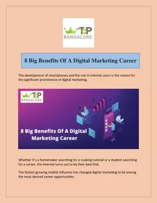 8 Big Benefits Of A Digital Marketing Career