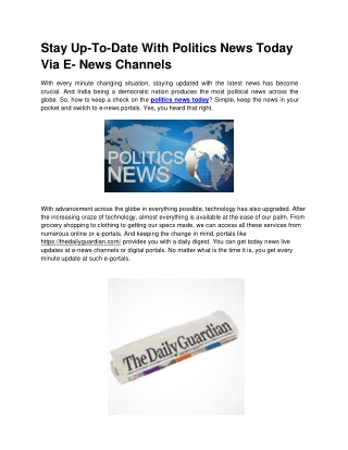 stay up to date with politics news today