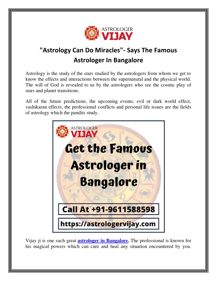 astrology can do miracles says the famous