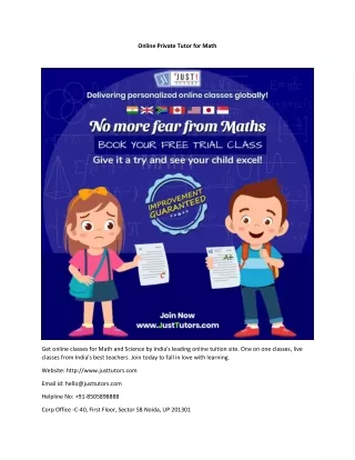 online private tutor for math