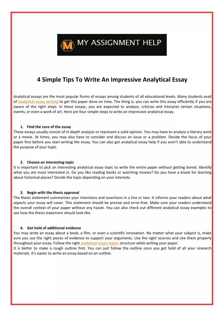 4 simple tips to write an impressive analytical