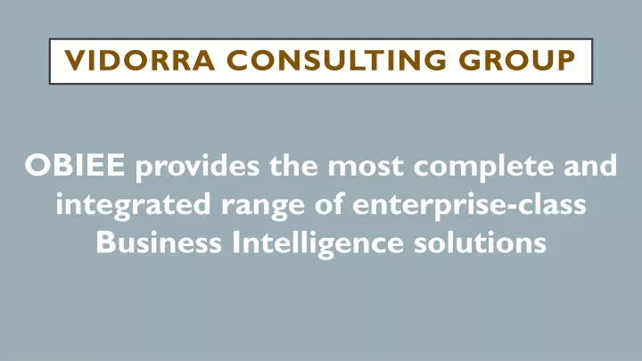 vidorra consulting group