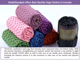 Bodyfitandpet offers Best Quality Yoga Clothes in Canada