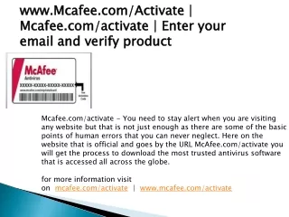 www mcafee com activate mcafee com activate enter