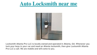 Auto Locksmith near me