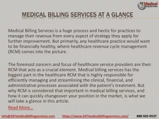 medical billing services at a glance