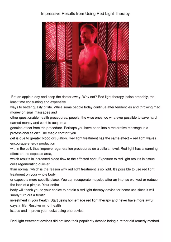 impressive results from using red light therapy