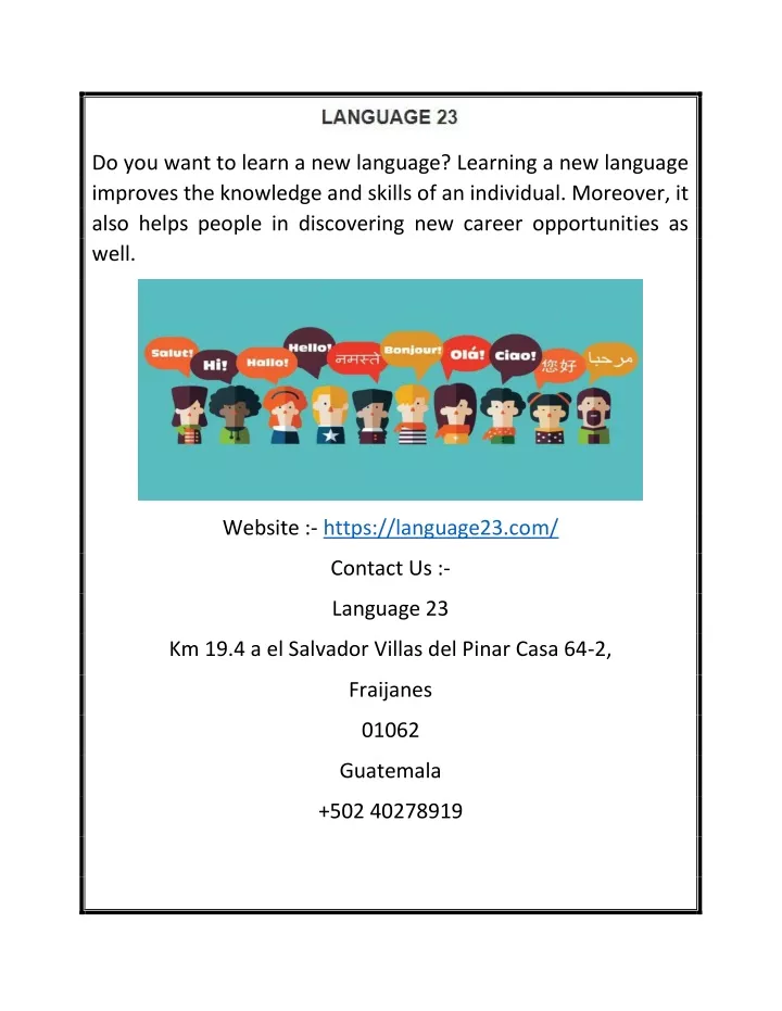 do you want to learn a new language learning