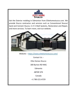 get the exterior molding in edmonton from