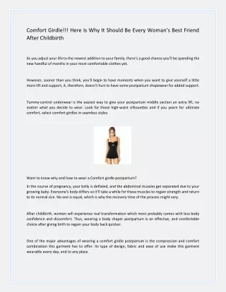 Comfort Girdle!!! Here Is Why It Should Be Every Woman’s Best Friend After Childbirth