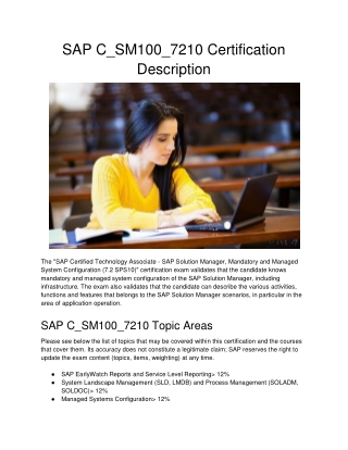 sap c sm100 7210 certification description