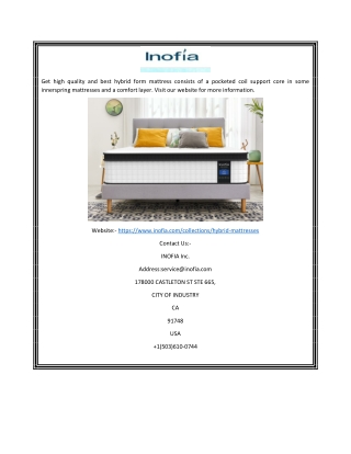 get high quality and best hybrid form mattress