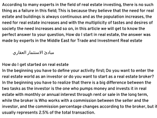 Important advice when starting to invest in real estate