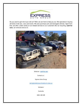 Cash for Cars | ExpressAutoGroup.com.au