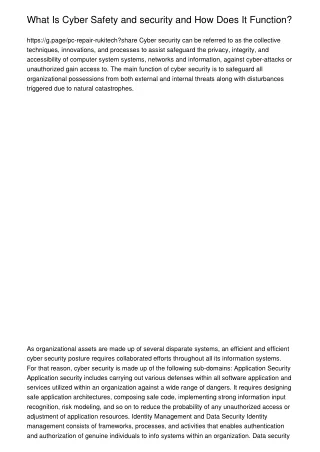 what is cyber safety and security and how does
