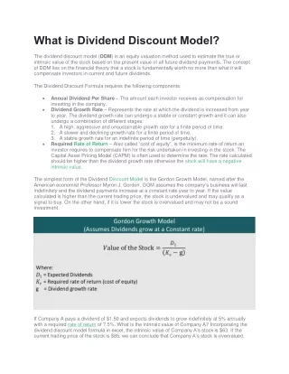 What is Dividend Discount Model?