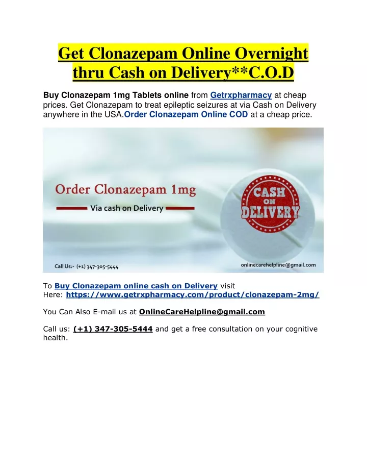 get clonazepam online overnight thru cash