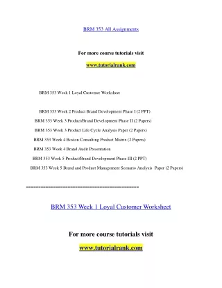 BRM 353  Education Organization- tutorialrank.com
