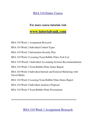 bsa 310 entire course