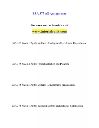 BSA 375  Education Organization- tutorialrank.com