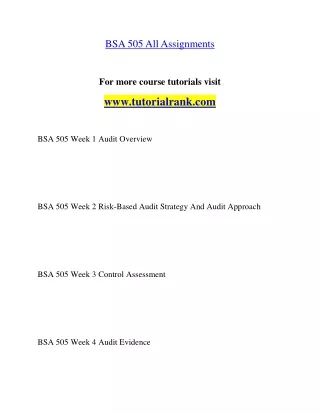 BSA 505  Education Organization- tutorialrank.com