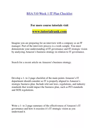 BSA 510  Education Organization- tutorialrank.com