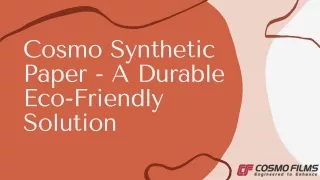 co s mo synth et ic pa pe r a dur a ble eco frie