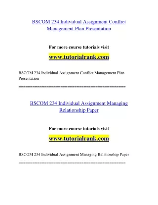 BSCOM 234  Education Organization- tutorialrank.com